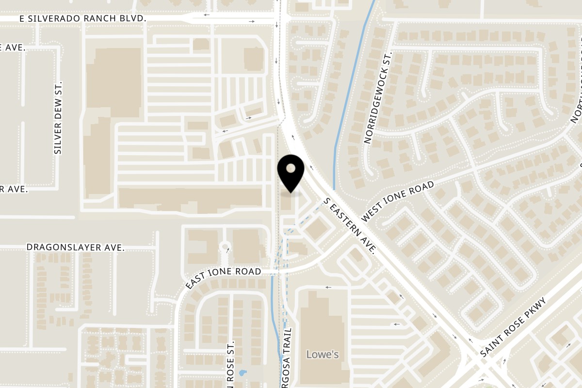 Map showing the location of Trattoria Italia on 9905 S Eastern Ave #140 in Las Vegas